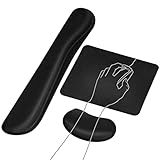 Upgrade 3Pcs Gel Memory Foam Keyboard Wrist Rest Support Set, Ergonomic Design Easy Typing Pain Relief for Computer, Mac Laptop, Home & Office