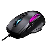 ROCCAT Kone AIMO Remastered PC Gaming Mouse, Optical, RGB Backlit Lighting, 23 Programmable Keys, Onboard Memory, Palm Grip, Owl Eye Sensor, Ergonomic, LED Illumination, Adjustable to 16,000 DPI-Black