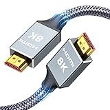 Capshi 8K 60HZ HDMI Cable, HD 48Gbps High Speed HDMI Braided Cord-4K@120Hz 8K@60Hz, DTS:X, HDCP 2.2 & 2.3, HDR 10 Compatible with TV, PS4 PS5,Monitor,PC and More (6.6Feet)