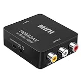 HDMI to RCA, 1080p HDMI to AV 3RCA CVBs Composite Video Audio Converter Adapter Supports PAL/NTSC for TV Stick, Roku, Chromecast, Apple TV, PC, Laptop, Xbox, HDTV, DVD-Black