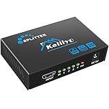 HDMI Splitter 1 in 4 Out - KELIIYO 4K Hdmi Splitter 1x4 Ports Powered HDMI Splitter Supports 3D 4K@30HZ Full HD1080P for Xbox PS4 PS3 Fire Stick Roku Blu-Ray Player HDTV (1 Input 4 Output)
