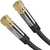KabelDirekt – SAT Cable, Coaxial – Internet, Satellite Cable – TV/Aerial/Coax Cord with F-Connector, Metal Plug – Designed in Germany – 20ft (Radio, DVB-C, DVB-S2 – Black)