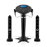 Singing Machine iSM1030BT Bluetooth Karaoke Pedestal, Karaoke Machine with Speakers, Black