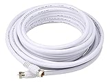 Monoprice 104060 RG6 Quad Shield CL2 Coaxial Cable with F Type Connector,25ft,White