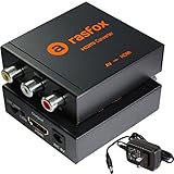 Rasfox High-End Composite to HDMI Converter, 1080P/720P, Metal Box, 1 Year Warranty