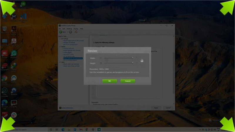 resizing a desktop