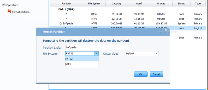 format partition fat32